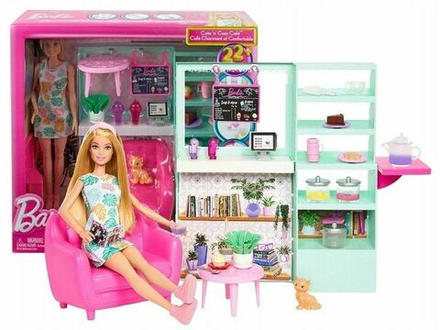 Кукла Mattel Barbie - Отдых в кафе Набор с куклой Барби и 22 аксессуарами - Барби HKT94