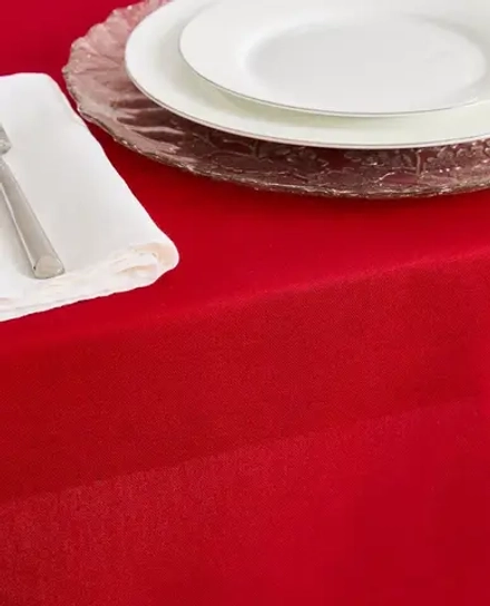 ZARA HOME СКАТЕРТЬ С КОНТРАСТНОЙ ПОЛОСКОЙ, КРАСНЫЙ