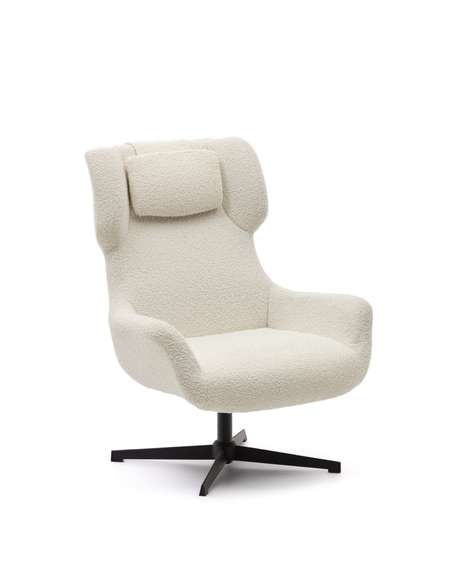 Крутящееся кресло Zalina, белое букле