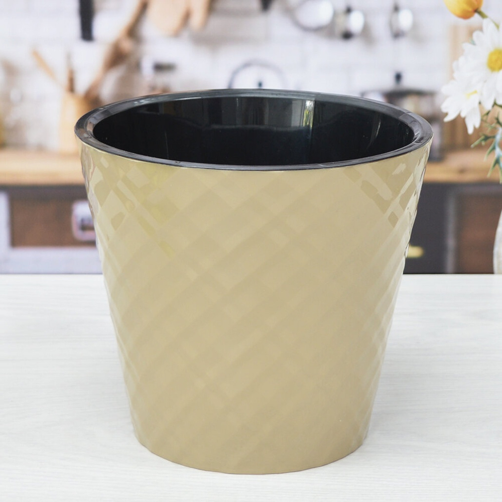 Горшок цветочный Manhattan 3,3л D190мм, молочный шоколад