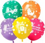 Шар (12''/30 см) Синий трактор, Ассорти, пастель, 5 ст, 25 шт.