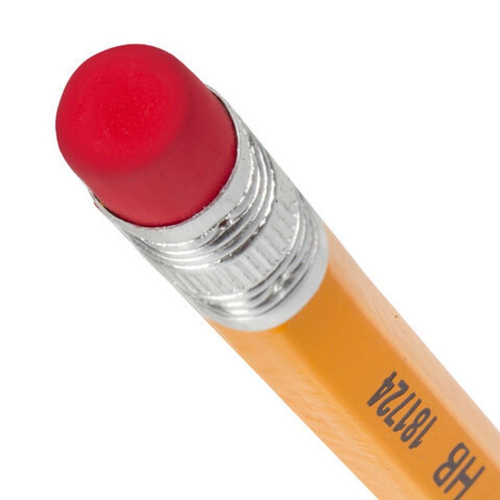 Карандаш чернографитный STAFF "EVERYDAY", 1 шт., НВ, с ластиком, корпус желтый, 181724