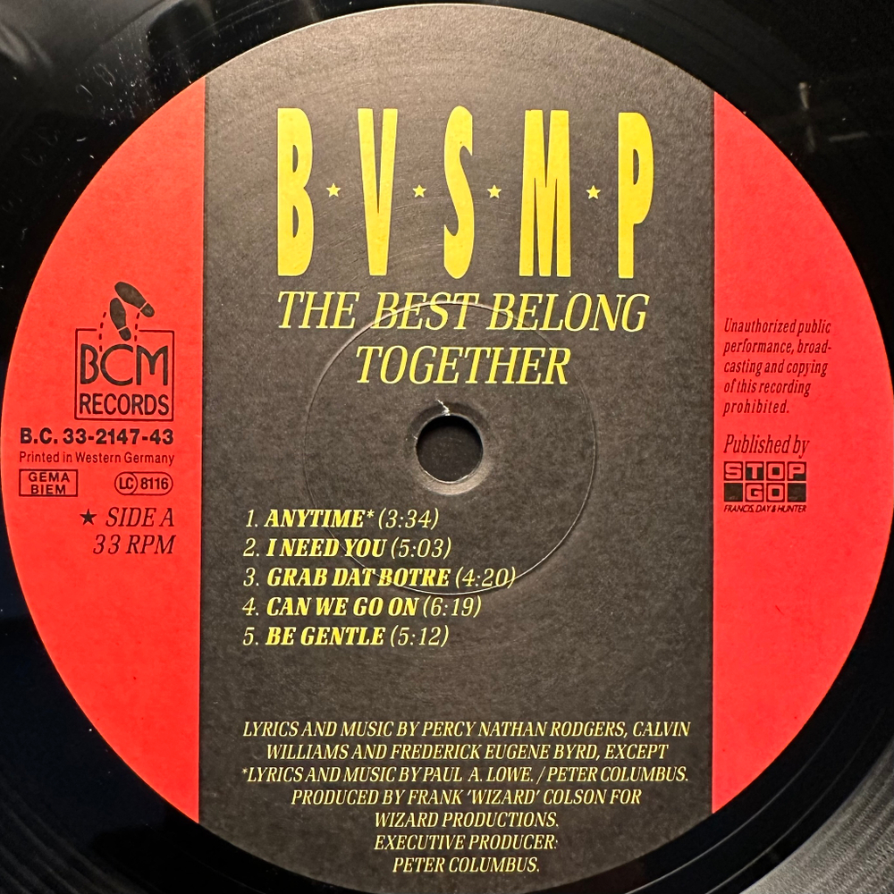 B.V.S.M.P. - The Best Belong Together (Европа 1988г.)