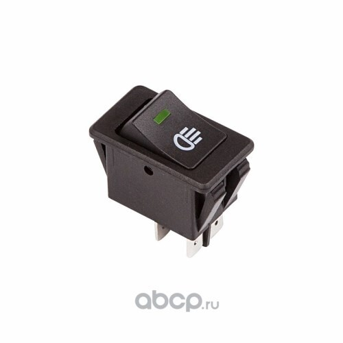 Выключатель клавишный 12V 35А (4с) ON-OFF с зеленой подсветкой (REXANT)