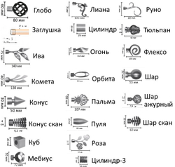 Карнизы кованые однорядные d16 мм с рифлеными трубами, цвет черный