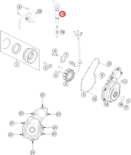 Колпачок свечи XF05EMGGK KTM SX-250F,HQ FC/FE GAS GAS MC/EC