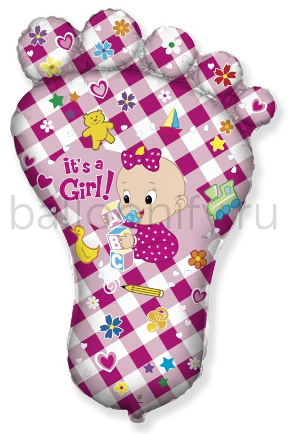 Шар (38''/97 см) Фигура, Ножка малышки, Розовый, 1 шт.