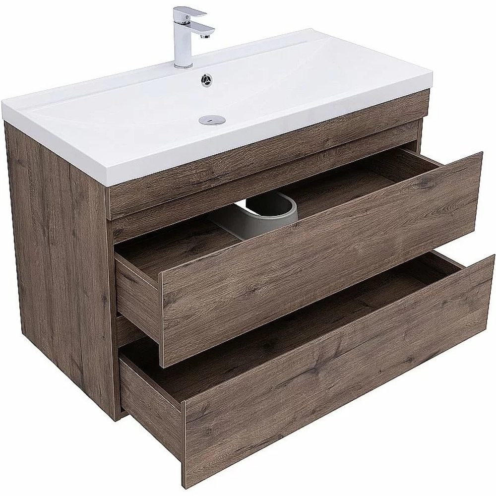 Тумба с раковиной Aquanet Нота new 100 334194 дуб веллингтон табак