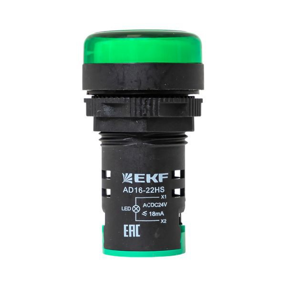 Матрица светодиодная AD16-22HS зел. 24В DC EKF ledm-ad16-g-24