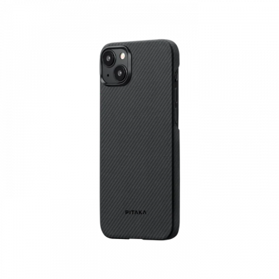 Чехол Pitaka MagEZ Case 4 для iPhone 15 (6.1"), черно-серый узкое плетение, кевлар (арамид)