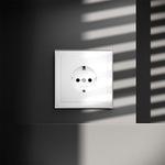 Розетка встраиваемая VOLTUM S70 с заземлением 16А, (белый глянцевый)