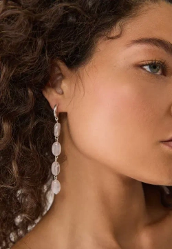 STRADIVARIUS Овальные длинные серьги, розовый