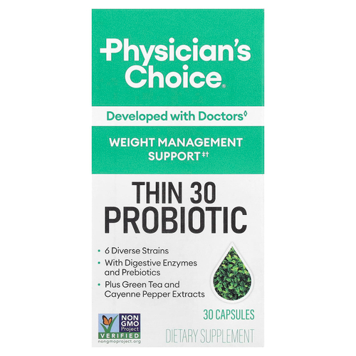 Physician's Choice, Thin 30, пробиотик, 30 капсул
