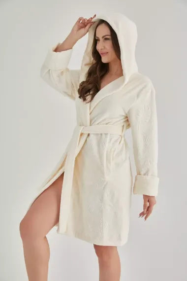 Халат женский махровый  Artemida 8665 кремовый NUSA