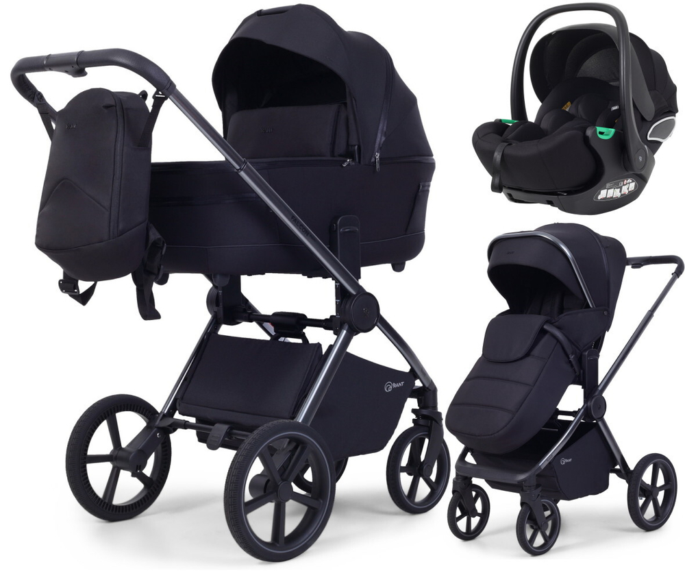 Детская коляска Rant Falcon Soft Therm 3 в 1 с автокреслом Evomax Black Black