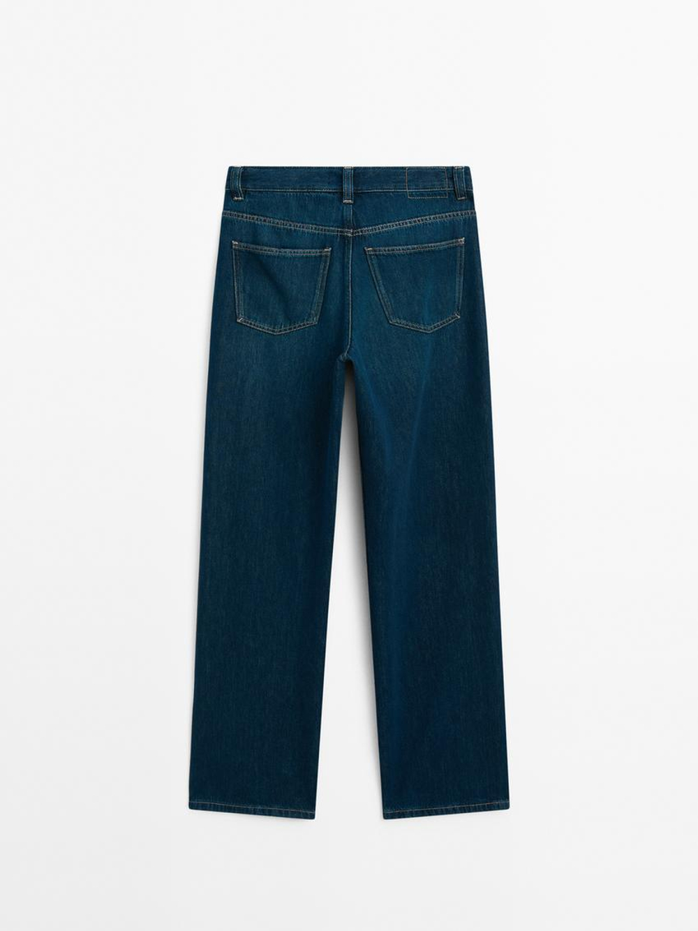 Massimo Dutti Джинсы с высокой посадкой и широкими штанинами, темно-синий