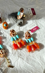 Серьги Nature Bijoux, Surabaya, с агатом, говлитом и раковиной тигровой Ципреи, NB25.2-12-90317 (кор