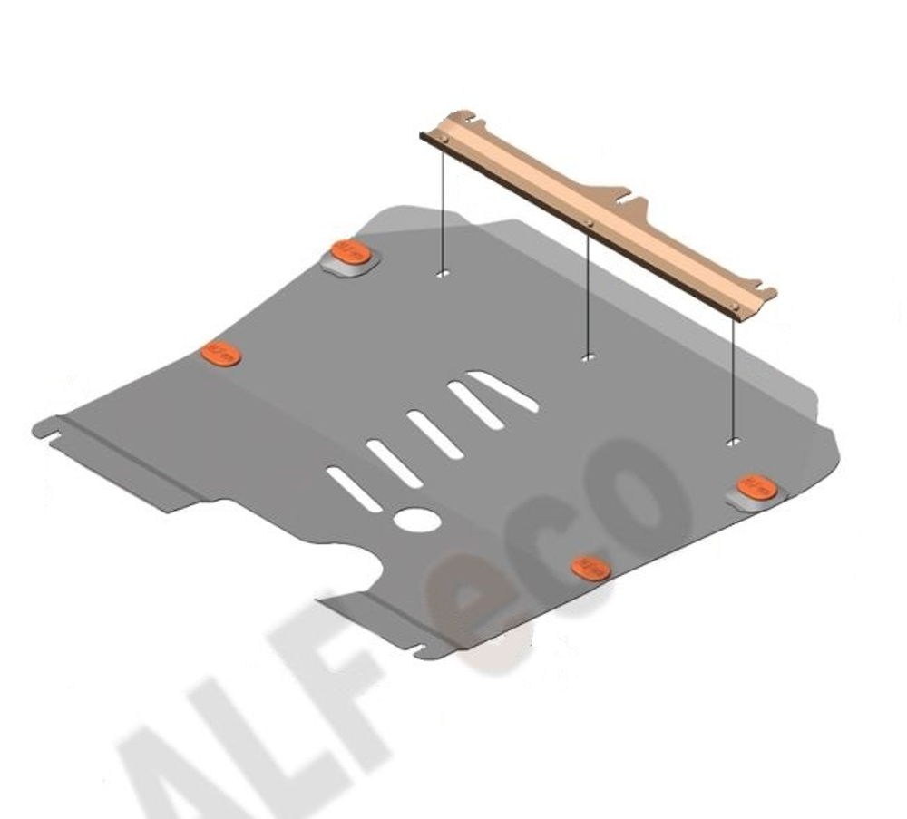 Защита картера и КПП (сталь 2 мм) для Chevrolet Malibu 2012-2016 (V - все) Alfeco.ALF0319st
