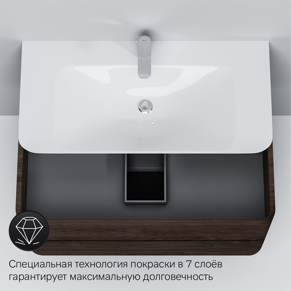 M30FHX1002TF Sensation, База под раковину, подвесная, 100 см, ящики, табачный дуб, текстурированная,