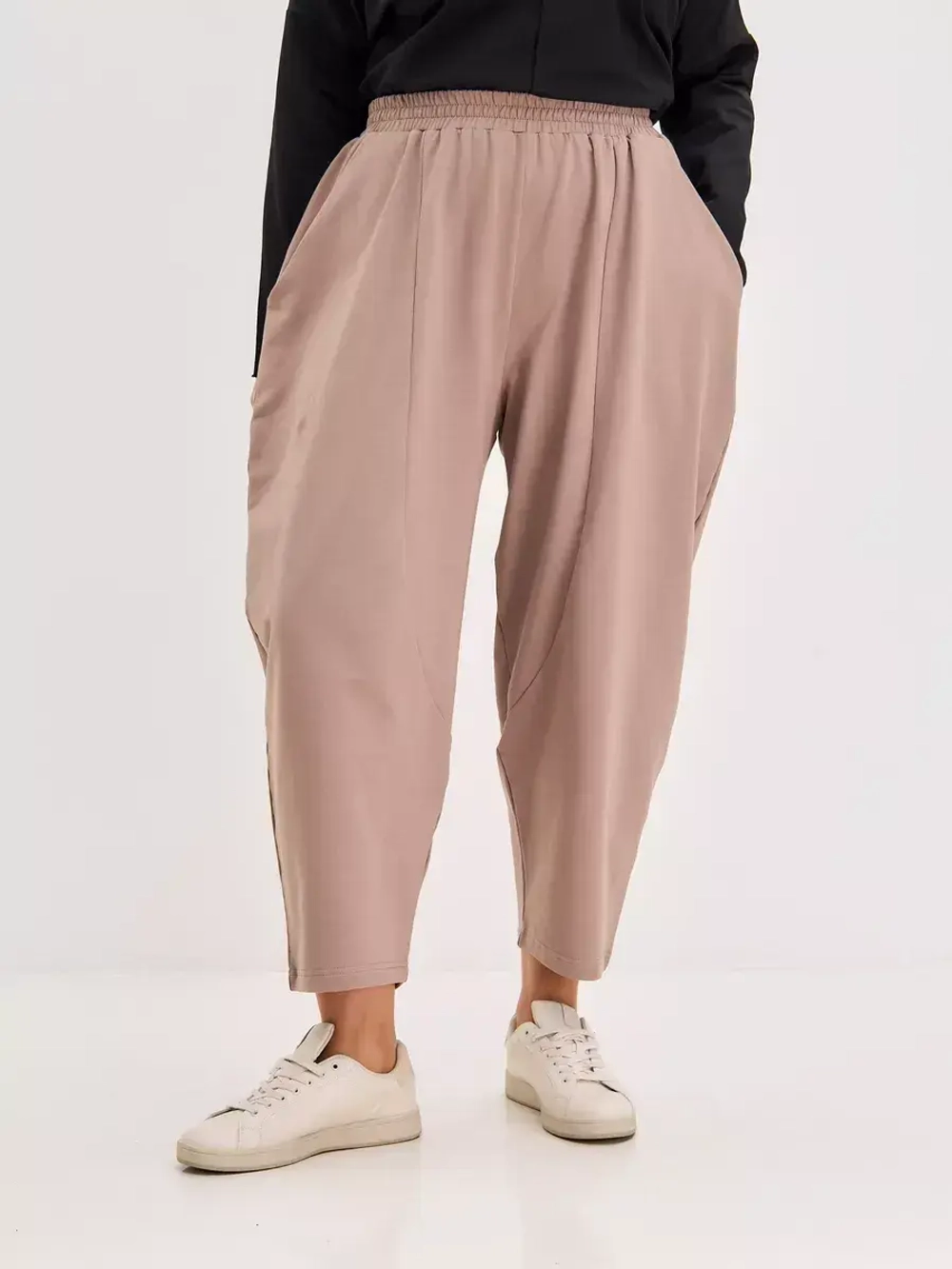 Штаны бананы оверсайз широкие пудровый