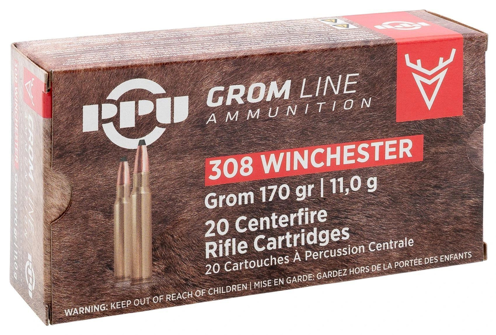 Патрон .308 Win PPU GROM 11,0 г/170 gr, коробка 20 шт.