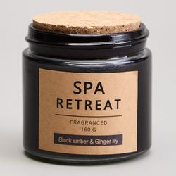 СВЕЧА АРОМАТИЗИРОВАННАЯ В СТАКАНЕ "SPA RETREAT" BLACK AMBER&CINGER LILY 7,3*7,4 СМ МАЛ.= 12ШТ.