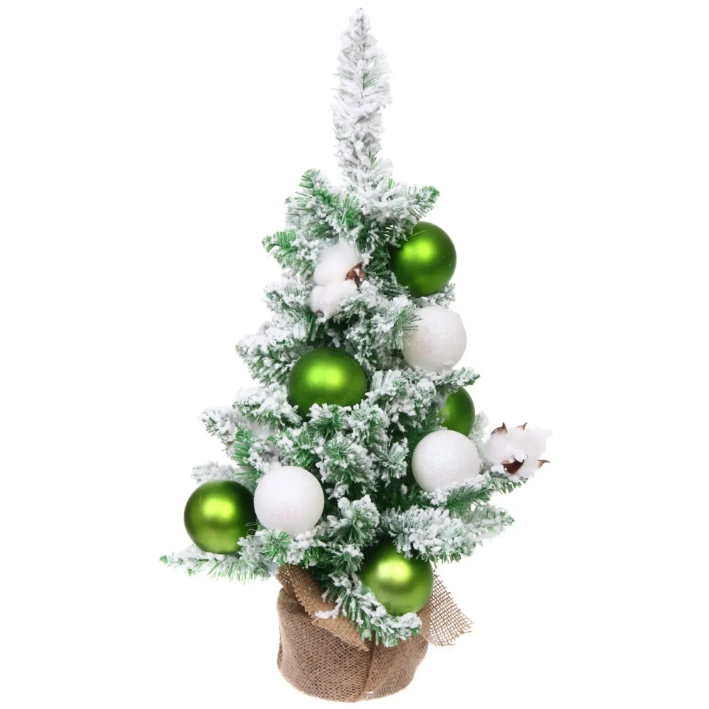 Елка декоративная «Нежность» 60 см, ПВХ с белым напылением (68 веток), Салатовый