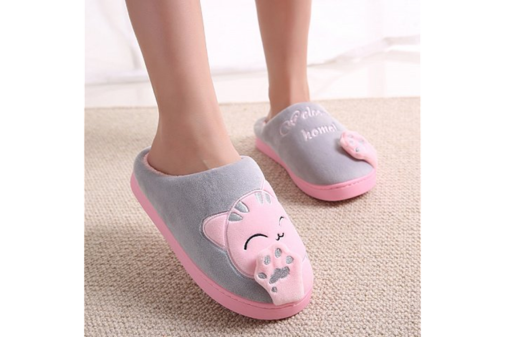 Тапочки FunFur Кот Розовый 38-39 Серый