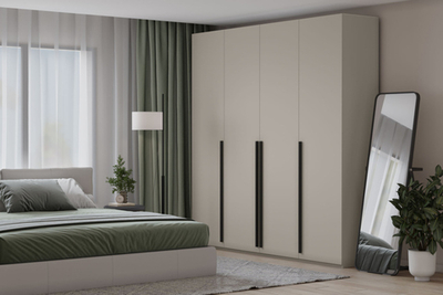 Распашной четырехсекционный шкаф Лорена Пакс-4 Кашемир 5981 BS 160*40*200 см, Бежевый   Фиеста