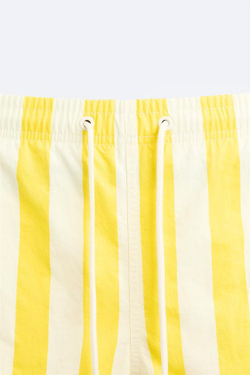 ZARA ПЛАВКИ С ВЫШИВКОЙ «ЛИМОН», ЛИМОННО-ЖЕЛТЫЙ