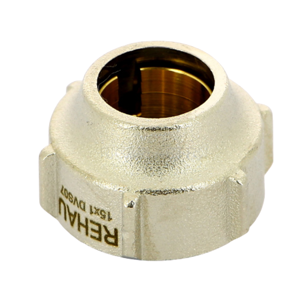 Соединение резьбозажимное для металлической трубки Rehau (Рехау евроконус) G 3/4 -15 (никел латунь)