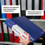 Папка 80 вкладышей BRAUBERG стандарт синий 0 9 мм (3 штуки в упаковке)