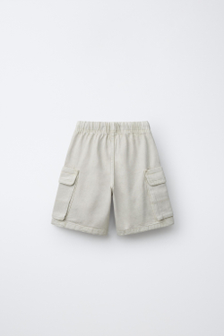ZARA ШОРТЫ КАРГО, ПЕСОЧНЫЙ