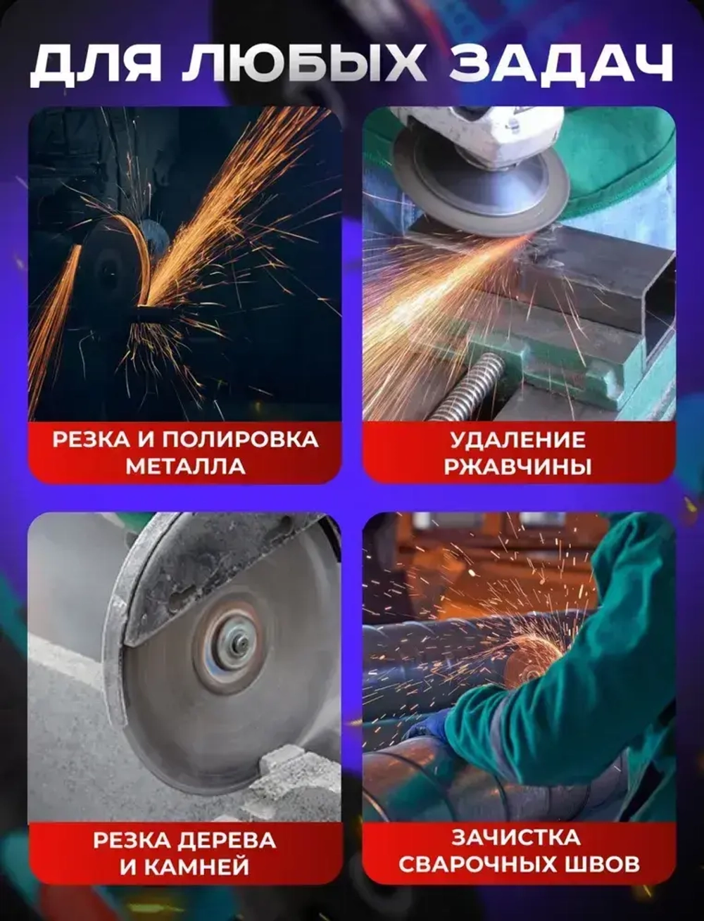 Аккумуляторная мини болгарка. УШМ с 2 АКБ, диск 76 мм. 18V