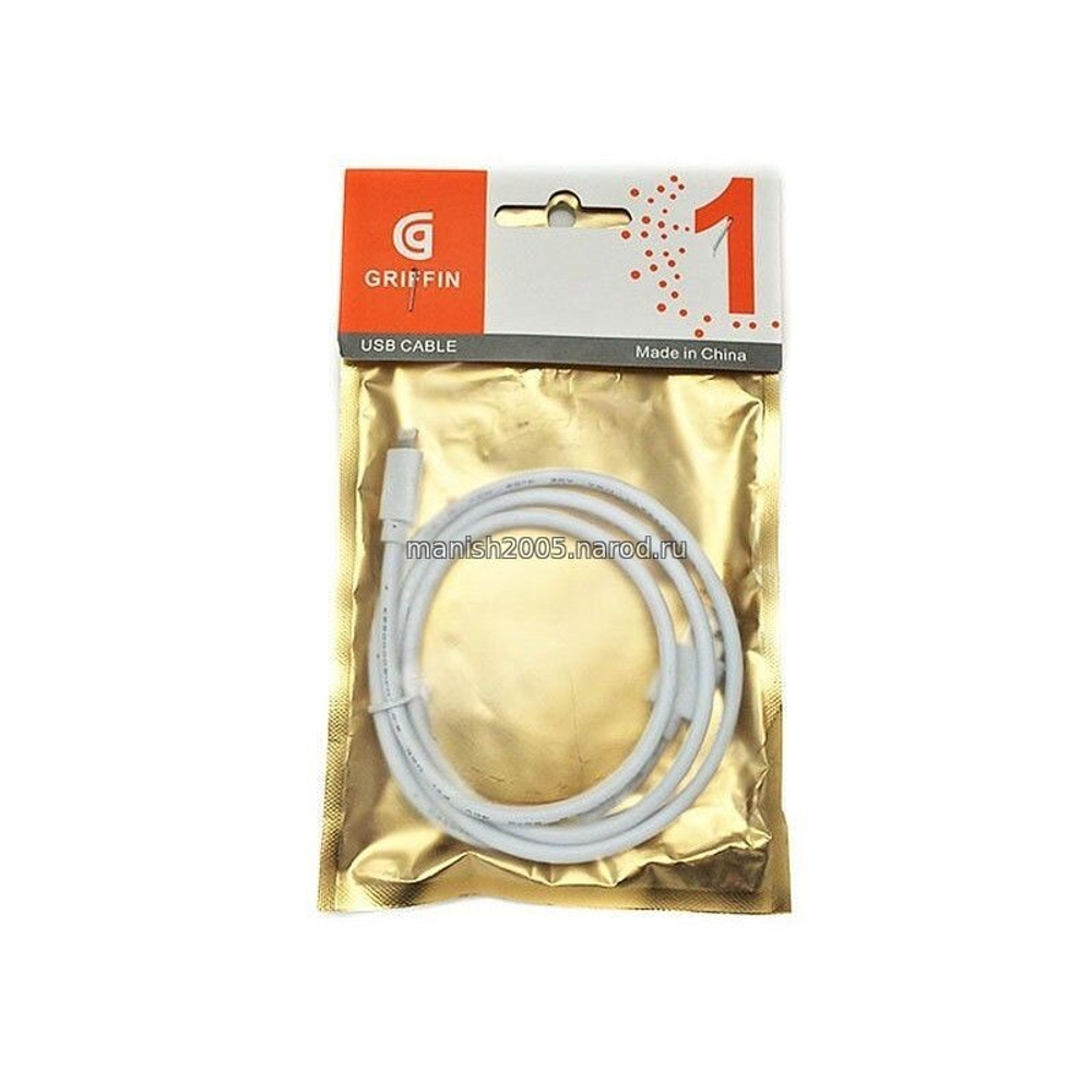 Кабель USB - Lightning Griffin (белый) 1м