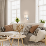 Настенный светильник 1x60Вт E27, металл/ткань, хром/белый