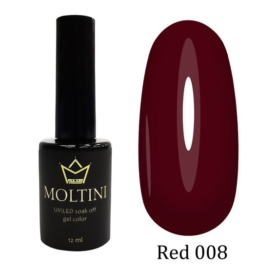 Гель-лак Moltini RED 008, 12 ml