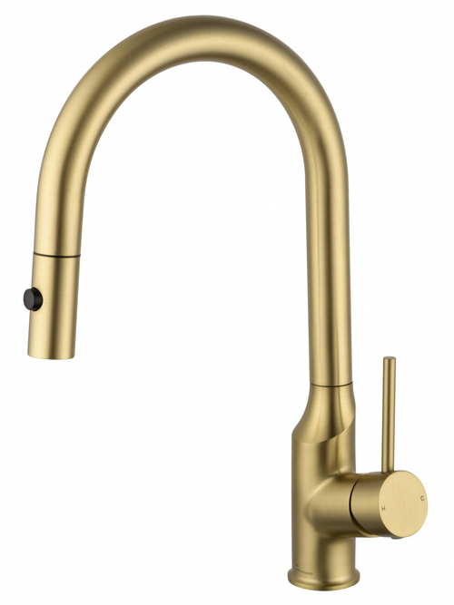 Смеситель для кухни с выдвижным изливом WONZON & WOGHAND, Брашированное золото (WW-A21252-BG)