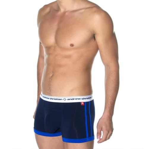 Мужские трусы хипсы Andrew Christian Navy Almost Naked Hip Boxer   ART787