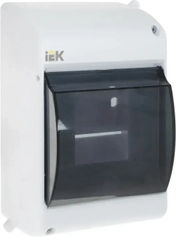 Щиток электрический пластиковый, Бокс для автоматов, щит распределительный навесной на 4 модуля IP 30 IEK (корпус пластиковый)