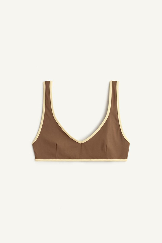 ZARA ТОП-БИКИНИ С V-ОБРАЗНЫМ ВЫРЕЗОМ, ХАКИ