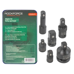 Набор адаптеров ударных 6пр(3/8''(F)x1/2''(M),1/2''(F)x3/8''(M),1/2''(F)x3/4''(M),3/4''(F)x1/2''(M),удлинитель 125мм, кардан 1/2''),в ложементе RockForce##Rock FORCE RF-4068MPB