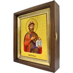Святой князь Ярослав. Рукописная икона.
