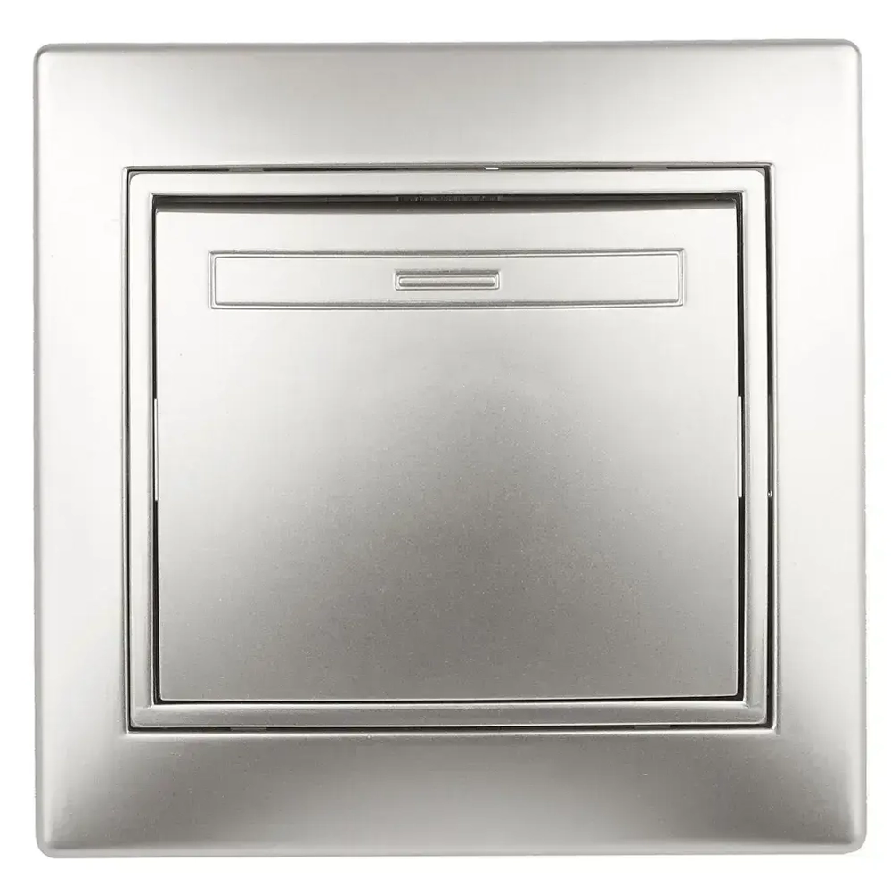 Выключатель Intro Plano 1-101-03 одноклавишный 10А-250В IP20 СУ алюминий