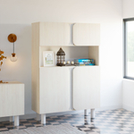 Дизайнерский распашной шкаф Ола на ножках, 135х90х35 см, ЛДСП/сосна