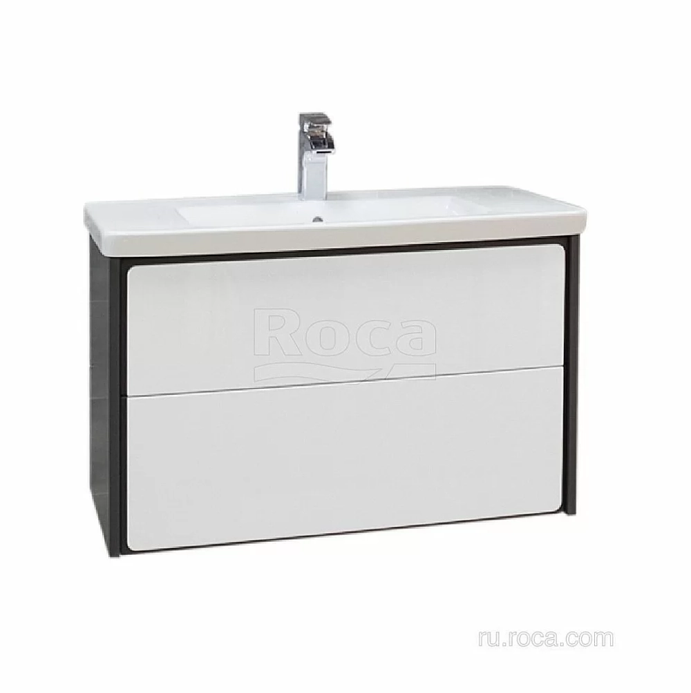 Тумба с раковиной Roca Ronda ZRU9302965 80 белый глянец/антрацит