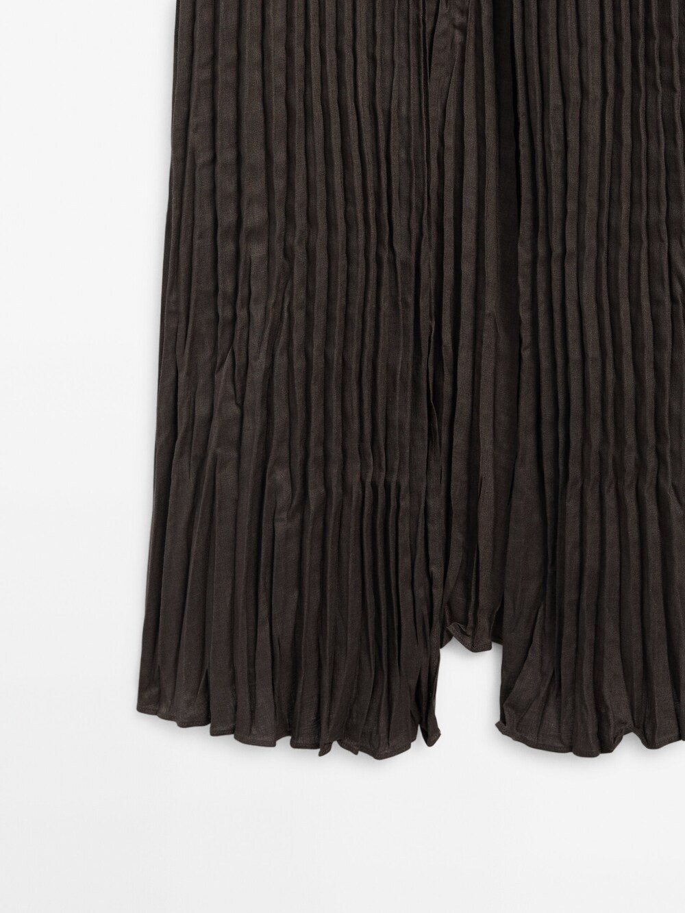 Massimo Dutti Длинный плиссированный топ, шоколадный