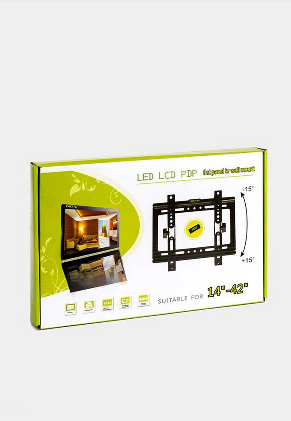 Кронштейн для ТВ универсальный, наклонный 14"-42" KT01