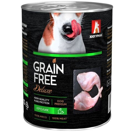 Зоогурман "GRAIN FREE" влажный корм для собак кролик 350 г