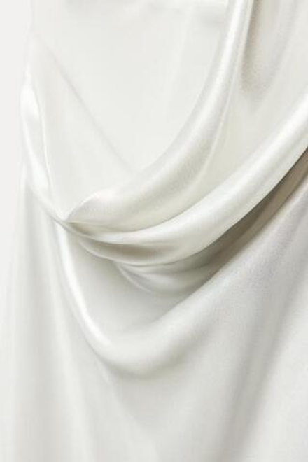 ZARA ДЛИННОЕ ПЛАТЬЕ АСИММЕТРИЧНОГО КРОЯ ИЗ БЛЕСТЯЩЕЙ ТКАНИ, СЕРЕБРИСТЫЙ